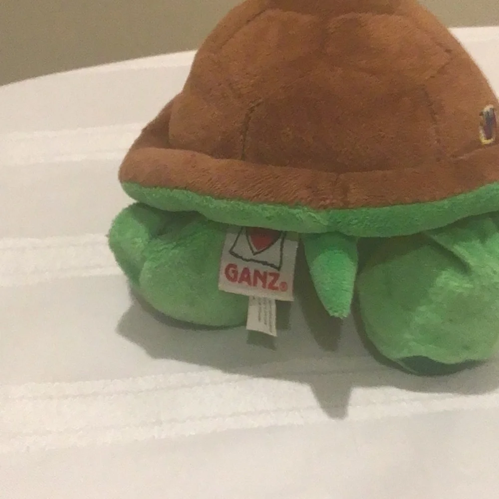 GANZ Plush Turtle Toy in Green and Brown